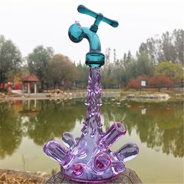 Glas Functional Splash Water Bong 10mm Vrouwelijke Joint Perc Hookah Pipe Terp Slurper Bubbler Oliereiland