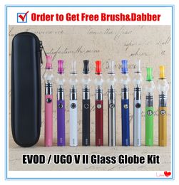 MOQ 1 stks glazen bol Dab vape pen kit EVOD kruiden Wax olie vaporizer droog kruid starter kits