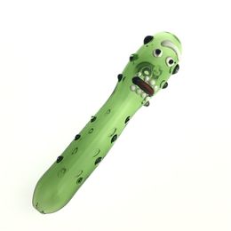 Pipe à main du petit concombre vert Verre avec un outil de verre de simulation de 4,72 pouces