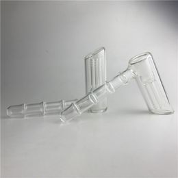 Tubos de agua de vidrio Hanmmer Bong Rigs Hookah con 6 tubos de filtro Pyrex grueso Tubo de mano transparente Bongs para fumar