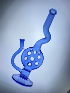 Narguilé en verre 18 pouces 18 mm bong suisse bleu 5-6 avantages propre haute qualité nouveau style