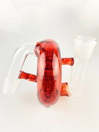 Cachimba de cristal americano color rojo recogedor de cenizas suizo 14 y 18 mm ambos soportan alta calidad