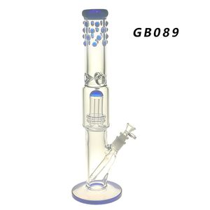 Glazen waterpijp bong/rig/bubbler Hoogte: 18 inch met Perc add Downstem en glazen kom GB089