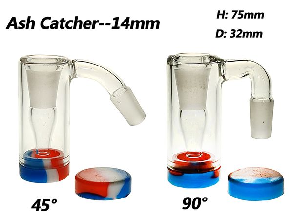 Pièces et accessoires de narguilé en verre Cendrier Diffuseur 14 mm avec caoutchouc. 14mm 45° ou 90° CA006