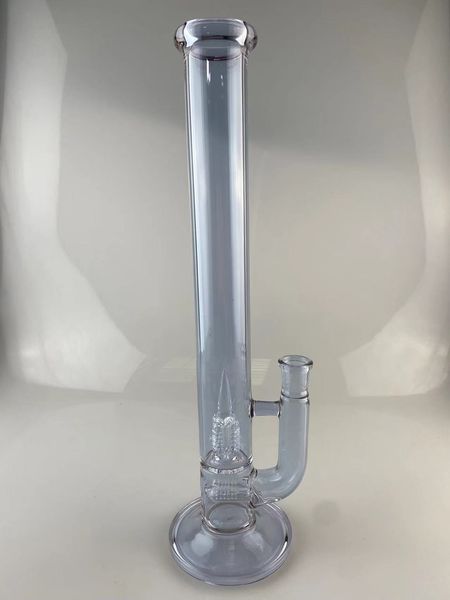 Narguilé en verre violet cfl 16 pouces 18 mm bong 2 perc en ligne à 4 Inv splash grande quantité ajouter un bol en corne