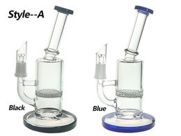 Plate-forme de narguilé en verre/barboteur pour fumer, hauteur de 7 pouces et pièce de verre avec verre de 14mm femelle, poids de 230g, 2 couleurs BU003A/B