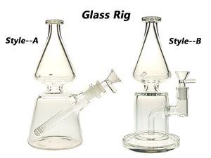 Glass Hookah Rig / Bubbler para fumar bong 8.5 pulgadas de altura y dos tipos con 14 mm hembra y tazón 520 g de peso BU060A / B