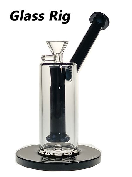 Glass Hookah Rig / Bubbler para fumar bong 7 pulgadas de altura con perc negro con 14 mm hembra y tazón 2500 g de peso BU072