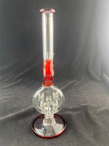 Glazen waterpijp Zwitserse bong met Amerikaanse rode 18 mm gewricht 12 inch schone hoge kwaliteit