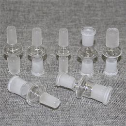 Glass Hookahs Down Stem Pipe Adapter 18 mm Macho a 14 mm Hembra Reductor Conector Difusor de hendidura para Bongs de vidrio Cuarzo Banger Nail