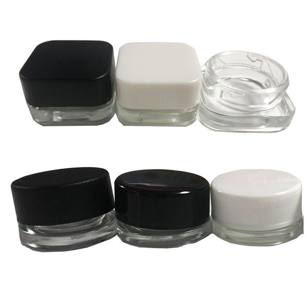 Boes en verre 5 ml 7ml 9 ml 12 ml 20 ml Contre-concentré Conteneur de stockage canisters étiquettes d'étain