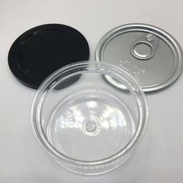 frascos de vidrio contenedor de contenedores etiqueta OEM 100ml 200ml 50ml 30ml latas de estaño tapas blancas blancas almacenamientos de alimentos a prueba de agua de olas