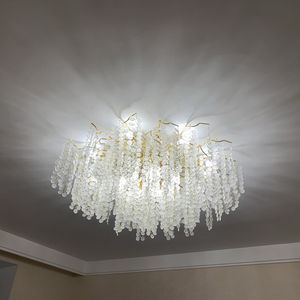 Luz de techo Led de cristal, sala de estar de lujo, dormitorio principal exclusivo, nuevas lámparas de pasillo para restaurante, accesorios de decoración ZX8363