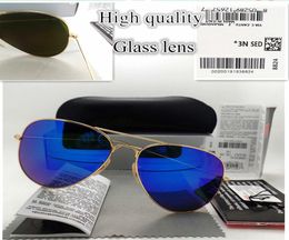 Landes en verre Lunettes de soleil Designer Luxury Protection UV Protection Vintage Fashion Polit Sun Sun pour hommes et femmes avec autocollant Box1977981