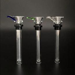 diapositives mâles en verre et style d'entonnoir à glissière à tige femelle avec tige descendante simple en caoutchouc noir pour tuyaux en verre de bong en verre d'eau livraison gratuite Mgiem