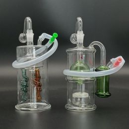 Glazen mini -bong heldere transparante dikke waterpijp rokende bongs percolator waterleidingen dab rigs olieverbrander