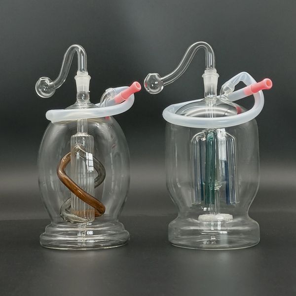 Verre Mini Bong Narguilé Fumer Bulle Bongs Ensemble Tuyaux D'eau Dab Rigs Portbale Épais Pyrex Bongs Brûleur À Huile