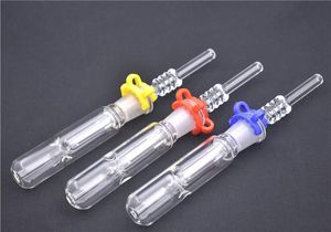 Kit NC en verre avec embouts à ongles en quartz Clip Keck en plastique 14mm 18mm tuyau de brûleur à mazout en verre Mini NC outil pour fumer pour dai rig Bongs