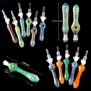 Kit de colector de néctar de vidrio con puntas de cuarzo Plataformas petrolíferas de paja Dab Pipas para fumar de silicona accesorios para fumar