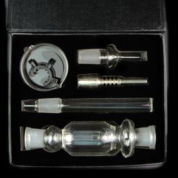 Glas NC-kits met 14mm 18mm Titanium Tips Nail Keck Clip Mini NC Waxolie DAB Rigs Nector Collector Stro Draagbare Rook Roken Pijpen