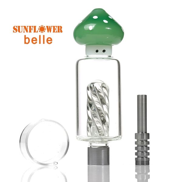 Verre Nectar Recueillir champignons Fumée Accessoires Bol En Verre Clair 510 Vis Joint En Acier Inoxydable Pointe Fumer Tuyau Dab Rigs