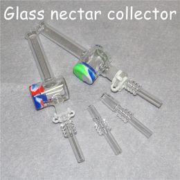 Narguilés verre nectar 10mm 14mm pointe Quartz pour Mini Kits Nectar avec pinces Keck en plastique plates-formes pétrolières