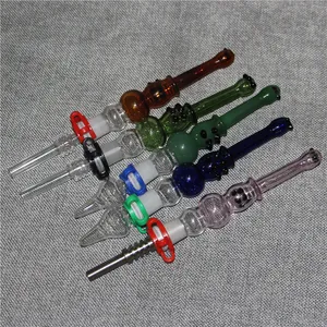 glazen nectar pijp waterpijpkit 14 mm met kwarts nagel metalen nagels dabbergerecht ashcatcher bong handbuizen