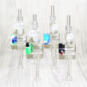 Hookahs Glass Nectar met 10 mm 14 mm mannelijke kwarts tips Keck Clip 5 ml Siliconen container Reclaimer Nectars voor roken DHL