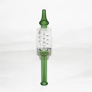 Glazen nectar rookaccessoires met vloeibare glycerine binnen voor rookwaterpijp bong siliconen mondstuk bong