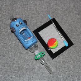 Glazen nectar set voor het roken van waterpijp met 14 mm metalen nagels Quartz tips Keck Clip Reclaimer Nector Kit Wax Dabber Tools