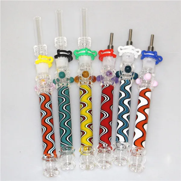 Verre Nectar Pipe Bong avec 10mm Joint Quartz Pointes Dab Straw Oil Rigs Silicone Pipe Pipe en verre accessoires pour fumer dab rig