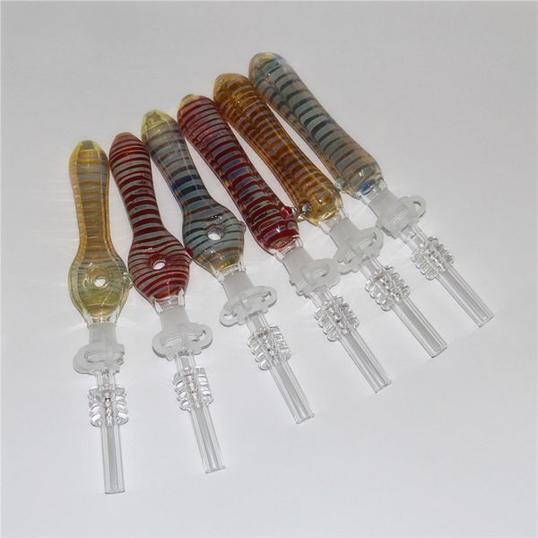 Nector en verre avec embouts en quartz de 10 mm Keck Clip Hookahs Silicone Container Reclaimer Nectar Kit pour accessoires pour fumeurs DHL