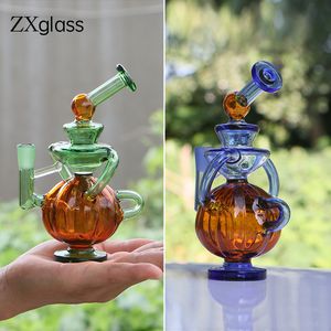 Vidrio Nueva forma de calabaza Bongs Pequeño corte Hookah Reciclador Tubería Agua Tabaco Pipas Hookah con accesorios de vidrio de junta de 10 mm