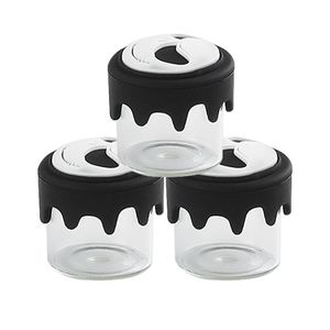 Récipient antiadhésif en verre Conteneurs de concentré de silicone de stockage à la maison Cireﾠhuileﾠplates-formes portables rondsﾠdab pots