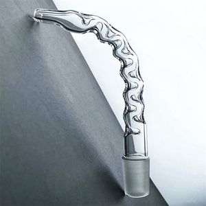 Buse en verre tuyau d'eau 18mm joint externe adaptateur d'arc de montage givré avec pistolet à trou concave utilisé pour le collecteur d'eau ondulé