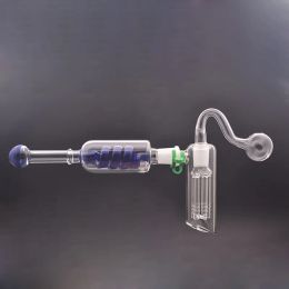 Brûleur à mazout en verre Bong 6 bras percolateur filtre en spirale portable Banlancer tuyaux de fumée barboteur recycleur attrape-glace avec 14mm mâle 22 LL