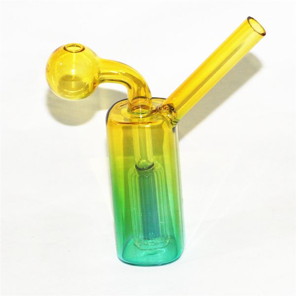 Quemador de aceite de vidrio Bong, burbujeador de cachimba con doble matriz, tubo de agua de vidrio para quemador de aceite, colector de cenizas, Perc
