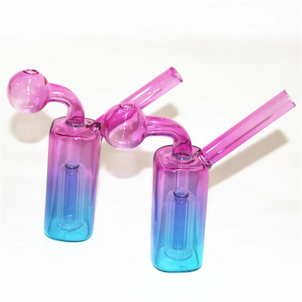 Quemador de aceite de vidrio Bong tubos de pyrex cachimba gruesa Colector de cenizas Tubo colorido Bongs de agua para fumar