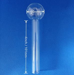 Tuyau de br￻leur d'huile en verre OD 50 mm poign￩e transparente tuyaux de br￻lure fumer le tabac ￠ l'herbe s￨che tube