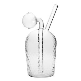 Tuyau de brûleur à mazout en verre Bubbler Bong à eau Accessoire pour fumer avec grande chambre avec embout à bol fixe