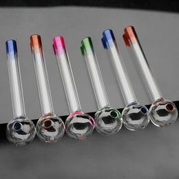 Tuyau de brûleur à mazout en verre Pyrex épais Tube de verre de couleur pour fumer Barboteur d'eau Bol de tabac à la main 4 pouces Coloré Nail Burning Jumbo Pipes Vert Rose Jaune Bleu Couleurs