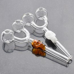 Brûleur à mazout en verre crâne tuyau en verre accessoires pour fumer pour les plates-formes pétrolières tuyau en verre tuyau d'eau livraison gratuite