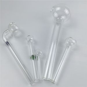 Pak van 5 glazen oliebrander rookpijpen met 185 mm 150 mm 100 mm 60 mm dik kleurrijke pyrex olie -brander glazen pijpgreep bubbler