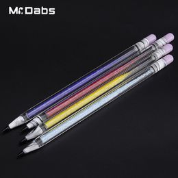 Verre Crayon Dabber Fumer Accessoires Avec Coloré Roving Verre Sable Huile Cire Dab Outil Coloré Épais Pyrex Tuyaux D'eau