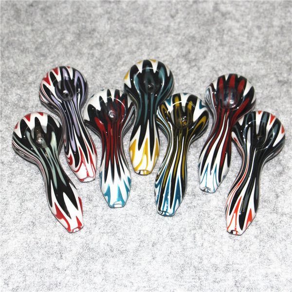 Tuyau de verre 4 pouces 60g fumée à la main de la garçure d'huile des tuyaux d'épaisseur épaisseur Swirl Stripe Moutnpiece accessoires