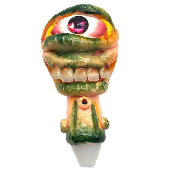 Tubo de vidrio Tubo de mano para fumar único de 5 pulgadas Embriagador con dibujo coloreado de dibujos animados en 3D pintado a mano OEM Forma personalizada Hierba seca Quemador de aceite de tabaco VS Pipas de agua Bong