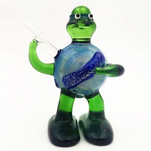 Tubo de vidrio Forma de tortuga Hecho a mano Bong Bongs Hookah Oil Rig Bubbler Dab Rigs