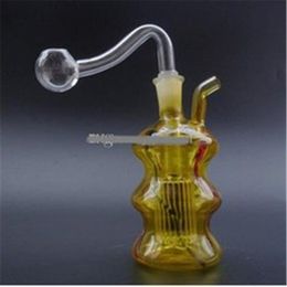 Gratis verzending glazen buizen glazen bubbler glazen glazen olieluik glas bongs gouden kalebas J42-10 mm