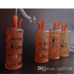 2023 Hookahs glazen buizen glazen bubbler glazen olierig glazen bongs oranje strepen jh031-10 mm