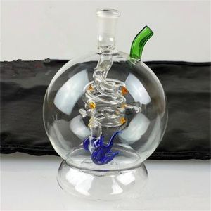 Tuyaux en verre brûleur à mazout tuyaux d'eau en verre narguilé pour fumer de l'huile robinet en spirale rond narguilé en verre